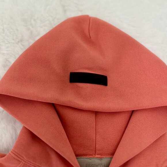 Fear of God Essentials Girls Hoodie – Coral / Salmon Pink - Picture 10 of 12